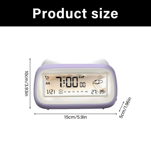 Intelligente, heldere wekker, multifunctioneel display,-Wit 2