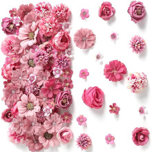 80Pcs Artificial Flower Heads For Weddings Bouquets-Wine red