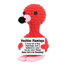 Positive Flamingo Knitting Wool Animal Doll Cotton-Flamingo