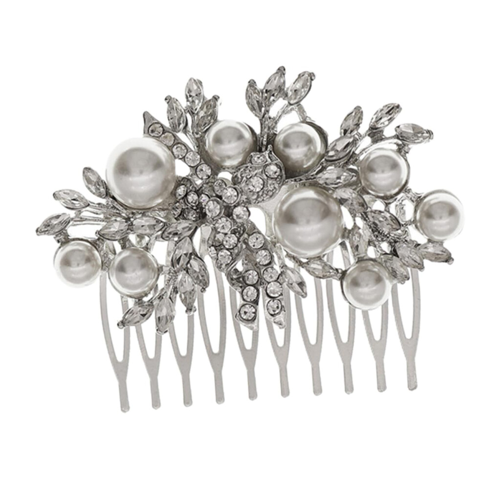 1pc Retro Bead Hair Comb with Water Wires Elegant Hair Accessory for Weddings and Special Occasions Charming Women's Hairstyles