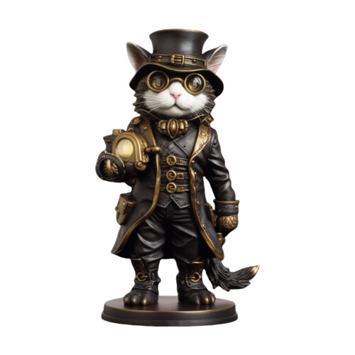 Steampunk Inventor Cats Sculpture-Cat statue D Ornaments