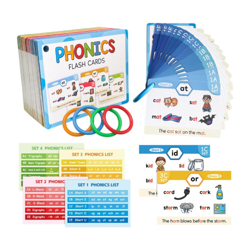 Phonics Flash Cards, Word Builder Games, Fun Learning Activity, Education, Letter Stall for Elementary School Ages 48, Gift