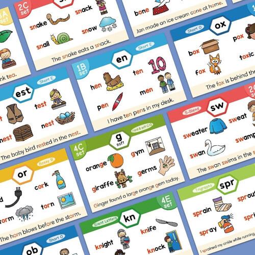 Phonics Flash Cards, Word Builder Games, Fun Learning Activity, Education, Letter Stall for Elementary School Ages 48, Gift 2