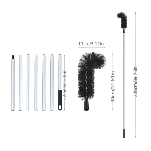 Adjustable Gutter Brush Set with Extension Rod Efficient Leaf 2