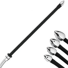 Extra Long Shower Silicone Enema Syringe Cleaning Head Set with Metal Beads