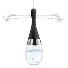 Electric Shower 300 ml Intimate Shower Vaginal Shower with AntiBackflow, Silicone Shower with 3 Speeds for Enema Intestinal Cleansing (Black)