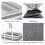 Space Saving Laundry Basket Foldable Dirty-Gray white striped b 5