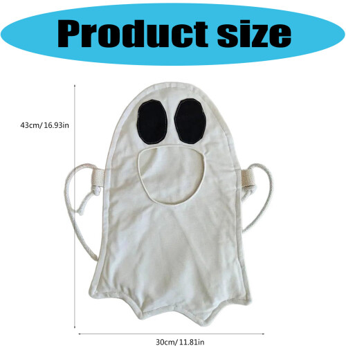 MultiPurpose Fabric Candy Collection Bag For Halloween-White 2