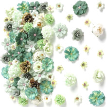 Artificial Flower Heads Realistic Flower Buds For-Green White