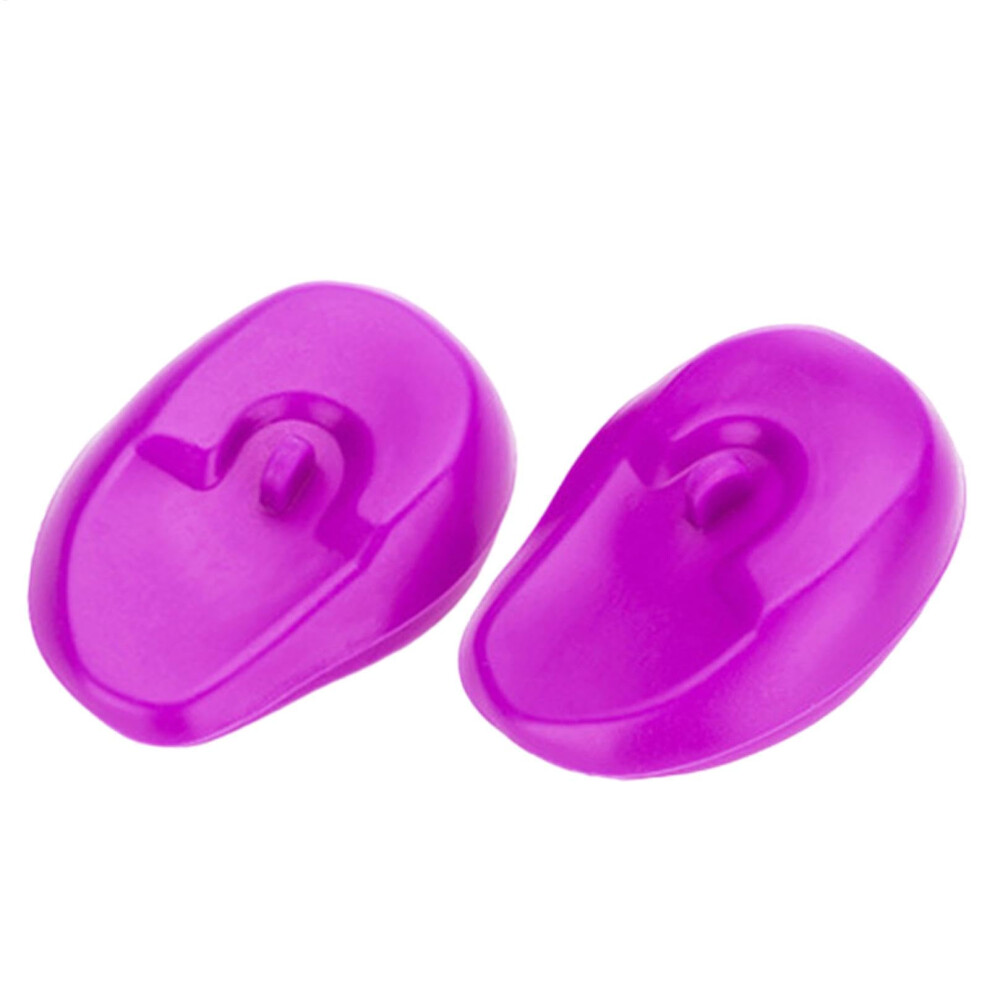 Unisex Purple Hair Dye Ear Cover Hair Perm Shield Silicone Earmuffs Reusable Ear Protectors