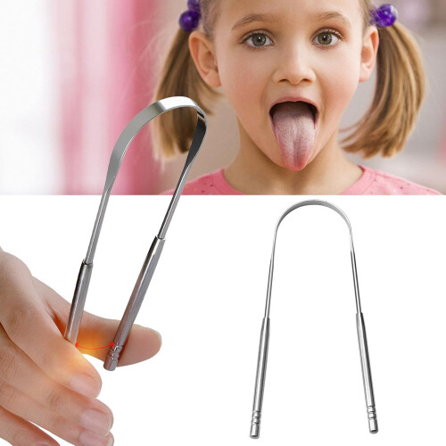 Silver Ushaped Tongue Scraper for Fresh Breath 1