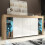 Sideboard 164cm Eden - Oak & White Gloss Doors and LED Lights 7