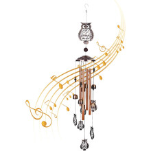 Aluminum Tubes Owl Wind Chimes, Waterproof Unique Design For Lasting Musical Beauty