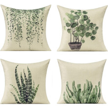 Decorative Square Pillow Cover, Linen Material for Soft and Durable Outdoor Decor, Double-Side Design for Aesthetic Flexibility