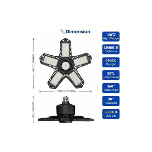 Αποδοτική λάμπα γκαράζ LED με συνεχή κίνηση, εξαιρετικά ευρυγώνιο φωτισμό και 1