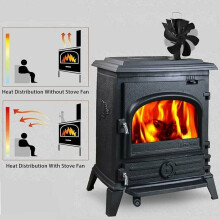 Heat Powered Fan for Wood Burning Stove, Quiet Operation Thermoelectric Fireplace Fan for Efficient Heat Circulation from Charcoal Pellet Stove, Low