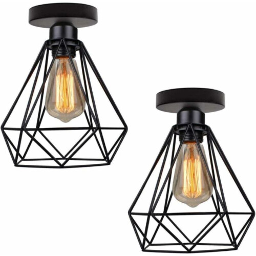 Luminárias de teto versáteis, estilo industrial rústico, para corredor, varanda e sala de jantar (pacote com 2)