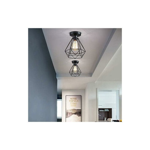 Luminárias de teto versáteis, estilo industrial rústico, para corredor, varanda e sala de jantar (pacote com 2) 2
