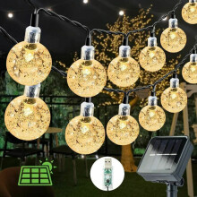 Guirlande lumineuse solaire d'extérieur Magical Moments : décoration boule de cristal, économie d'énergie, 8 modes, charge rapide pour votre