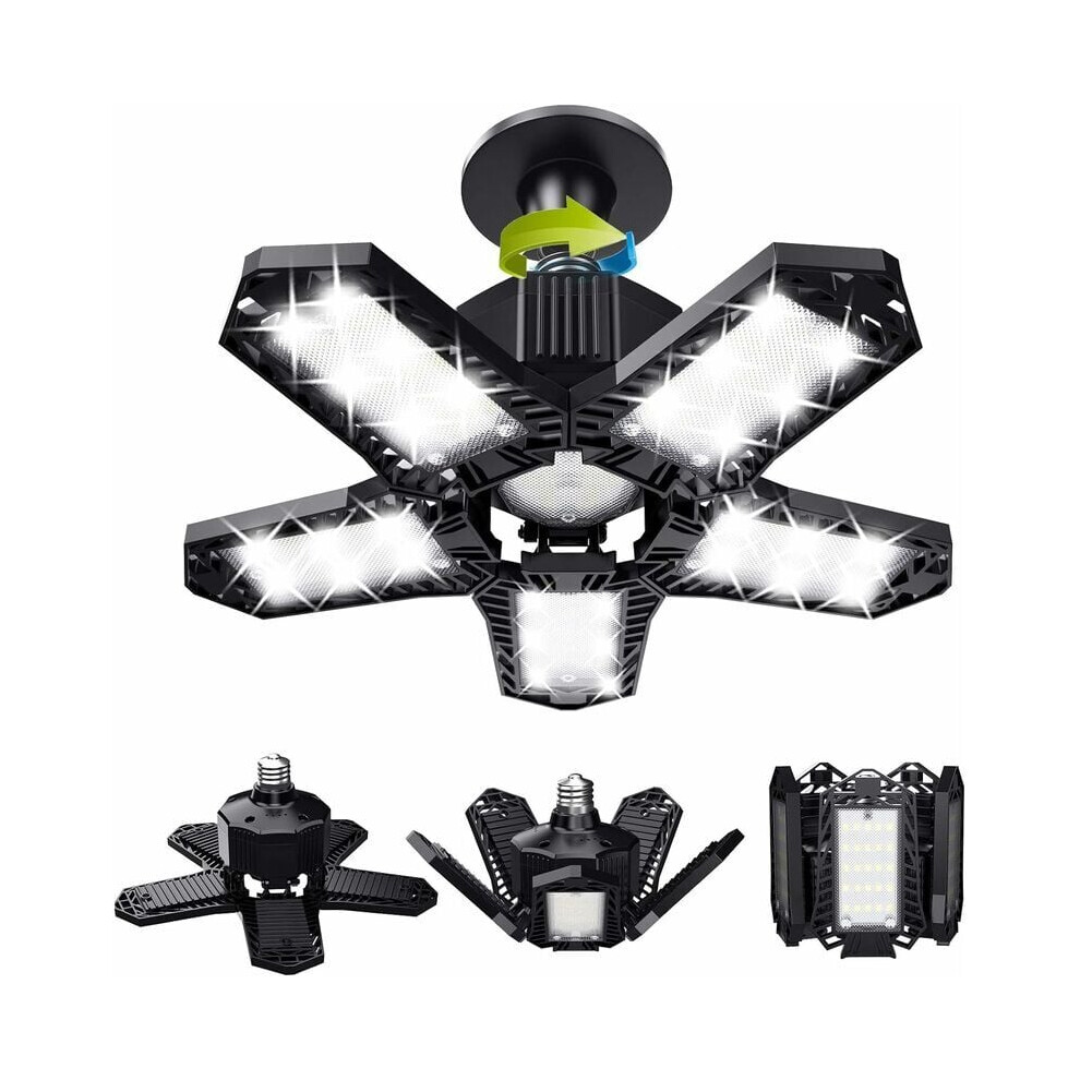 Ultra-Bright Led Garage Light, Multiple Adjustable Design For 360 Illumination, 120W 12000 Lumens Deformable Garage Lamp, Easy To Install Work Shop 9358999302393