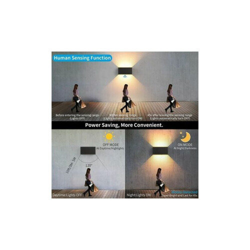 Εξωτερικό φωτιστικό τοίχου LED, 24W με αισθητήρα λυκόφωτος έως αυγής, πλήρως 2