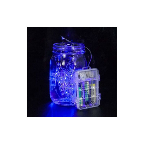 Battery-Powered String Lights, 8 Program Remote Control, Waterproof LED Copper Wire, Decor Rope Lights for Indoor Outdoor Use, Flexible Silver Wire, 2