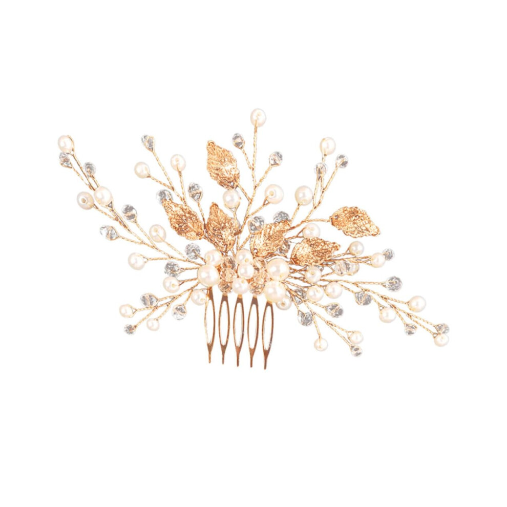 Elegant Wedding Hair Comb For Bride With Handcrafted Crystal Leaves For Weddings, Engagements And Special Occasions
