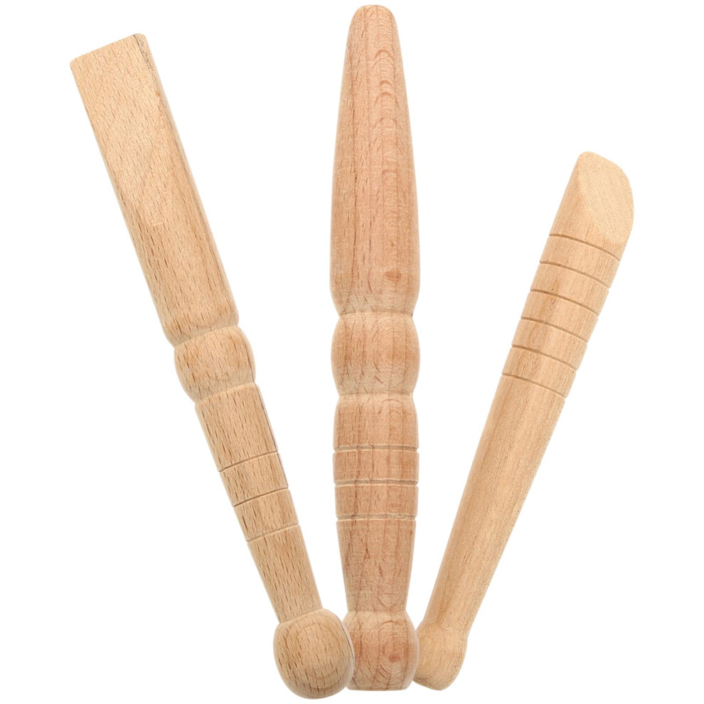 3 Pieces Acupressure Massager Effective Foot Reflexology Massage for Relaxing Muscle Relief Wooden Material for On the Go