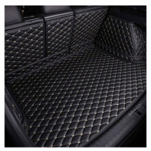 Car Leather Trunk Boot Mats for Volvo XC90 2015-2023, Waterproof Anti-Slip Cargo Tray Liners in Black and Beige
