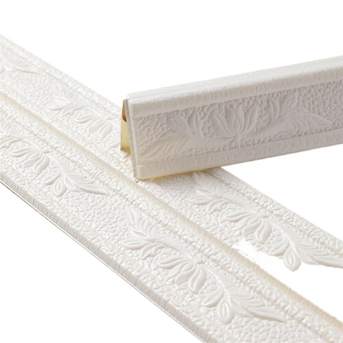 Selfadhesive foam baseboard strip, White, 0.77m x 8cm x 5.5mm