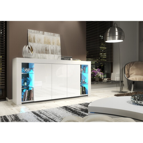 Sideboard 164cm Eden - White with Gloss Doors 1
