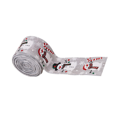 Wide Snowman Ribbon For Creative DIY Holiday Projects-Gray