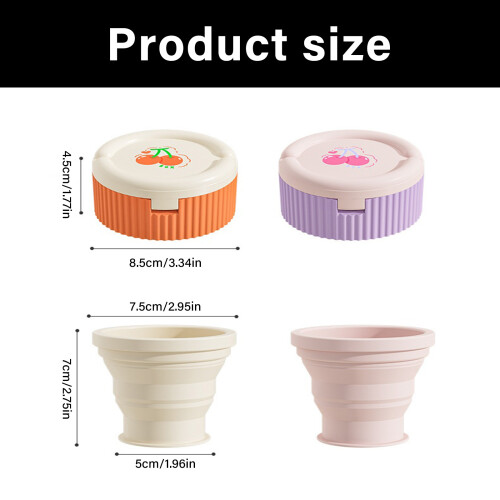 Miniature Portable Pills Case and Foldable Water Cup for-Orange 2