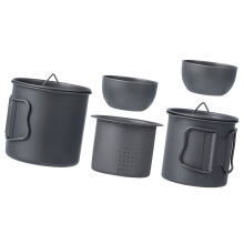 Solid Metal Travel Teas Set Convenient Nesting Design for