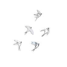 Acrylic Mirror Wall Sticker Removable Bird Wall Decal-Sliver S