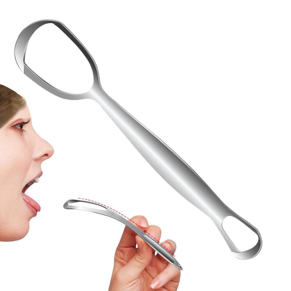Silver Tongue Cleaner Â Stainless Steel, Fanshaped, To Reduce Bad Breath, Color.