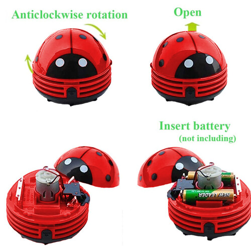 Tabletop Dust Vacuum Cleaner, Cute Beetle-Shaped Design 1