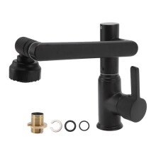 Effortless 360 Degree Swivel Faucet, High Quality Brass Construction, Convenient Installation Wall Mounted Sink Faucet With Dual Water Flow Modes For
