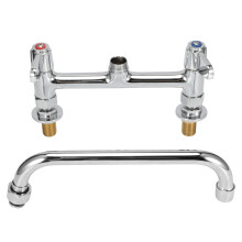 Commercial High-Pressure Spray Wall Mount Faucet, Easy Installation 8 Inches Center Kitchen Faucet with Lead-Free Brass Construction for Various Locat