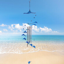 Hummingbird Wind Chime, Unique Metal Windchimes For Outdoor And Indoor Decor, Dolphin Gifts For Women Or Men, Beach-Themed, Easy To Hang, 29.52*5.9*5.