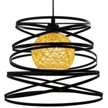 Kugleformede rattan-kuglelamper til kantinen, elegant designlysekrone med justerbart reb, nem installation, fletloftslampe, soveværelsesatmosfære