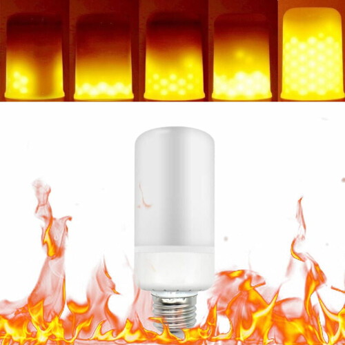 Realistic Dancing Flames Light Bulb, Energy Efficient Flickering Fire Light for Breath-taking Atmosphere, Gravity Sensor Ensuring Upright Dance, for