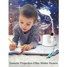 Starry Desk Lamps, Children's LED Table Lamp with Flexible Gooseneck, Reading Lamp for Bedroom with Pen Holder