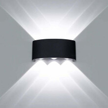 Applique da parete nere opache per uso interno ed esterno, applique da parete a LED in stile minimalista con luce bianca fredda, lampada da parete