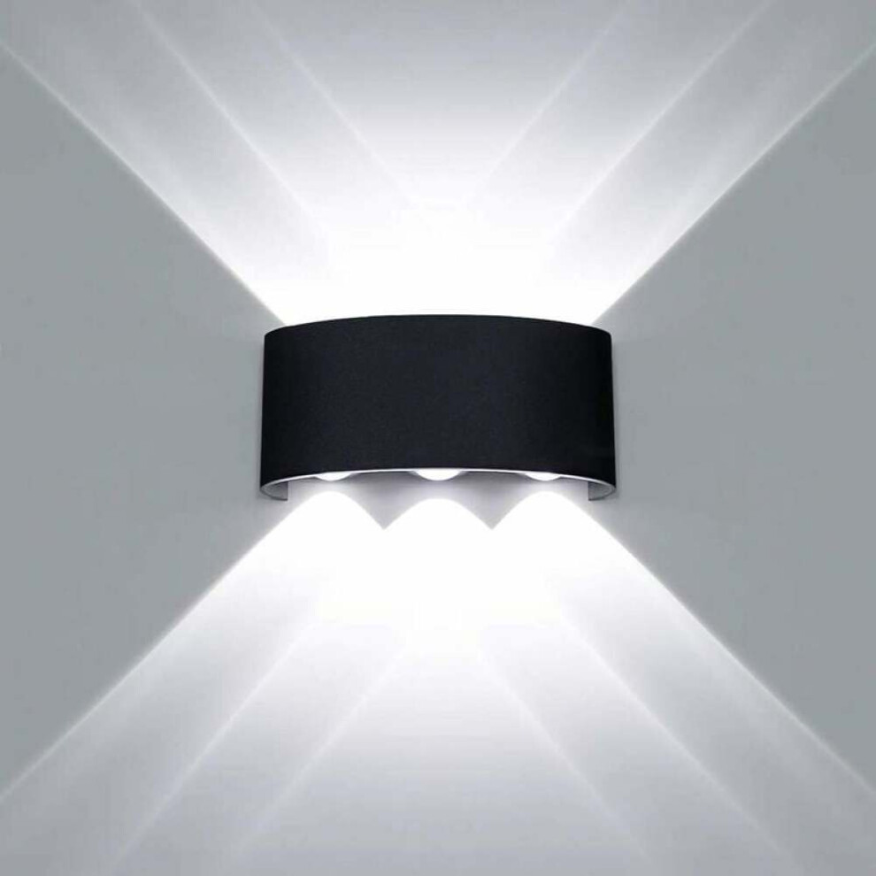 Up Down Porch Wall Light, Waterproof IP65 Matte Black Lamp with Frosted Lacquer Paint Treatment, Durable Die-cast Aluminum Alloy Outdoor Fixture for