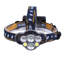 18000 Lumen Brightness Headlamp 5 LEDs Multi Mode Lighting Rechargeable With Motion Sensor IPX4 Waterproof Adjustable Strap USB Cable Included For Nig