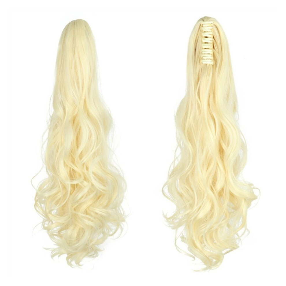 Unisex Ponytail Extension 22Inch Wavy Claw Clip Hairpiece, Synthetic, Heatresistant Fiber, Color 0031, For Women And Girls