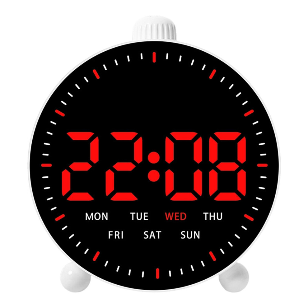 Quiet Electronic Clock With Countdown-White Shell Ligh Red 7751000615505