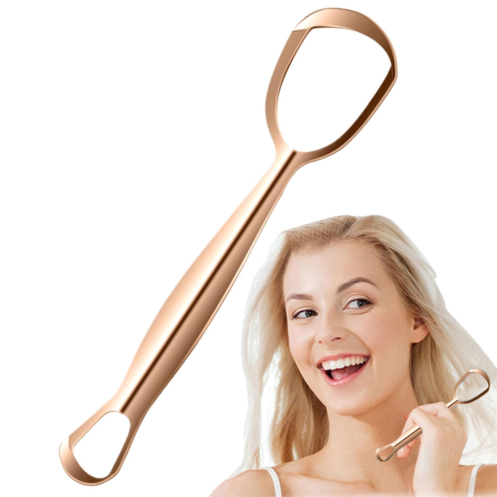 Gold Rose Tongue Scraper Â Travelfriendly, Fanshaped, Reduces Bad Breath