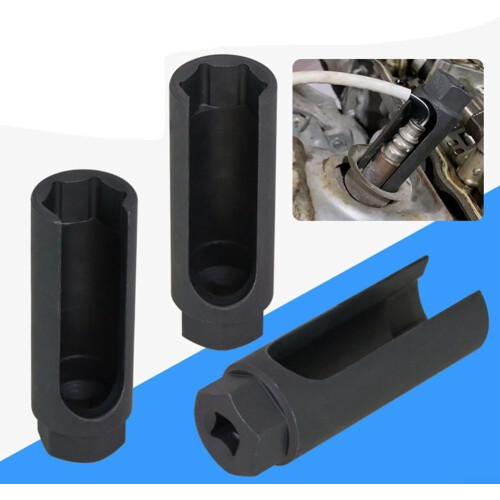 Offset Sensor Socket Wrench Oxygen Sensor Removal Tool 22mm 24mm Steel Automotive Exhaust Socket Hand Tool Set 2